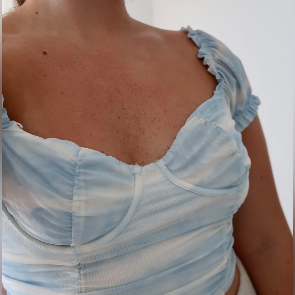 Cloud print girly top